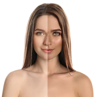 spray tan before and after