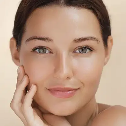portrait of woman with beautiful skin after facials