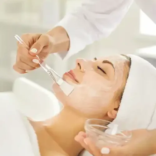 woman getting facial